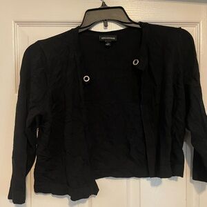 Nina Leonard Black Cardigan Sweater